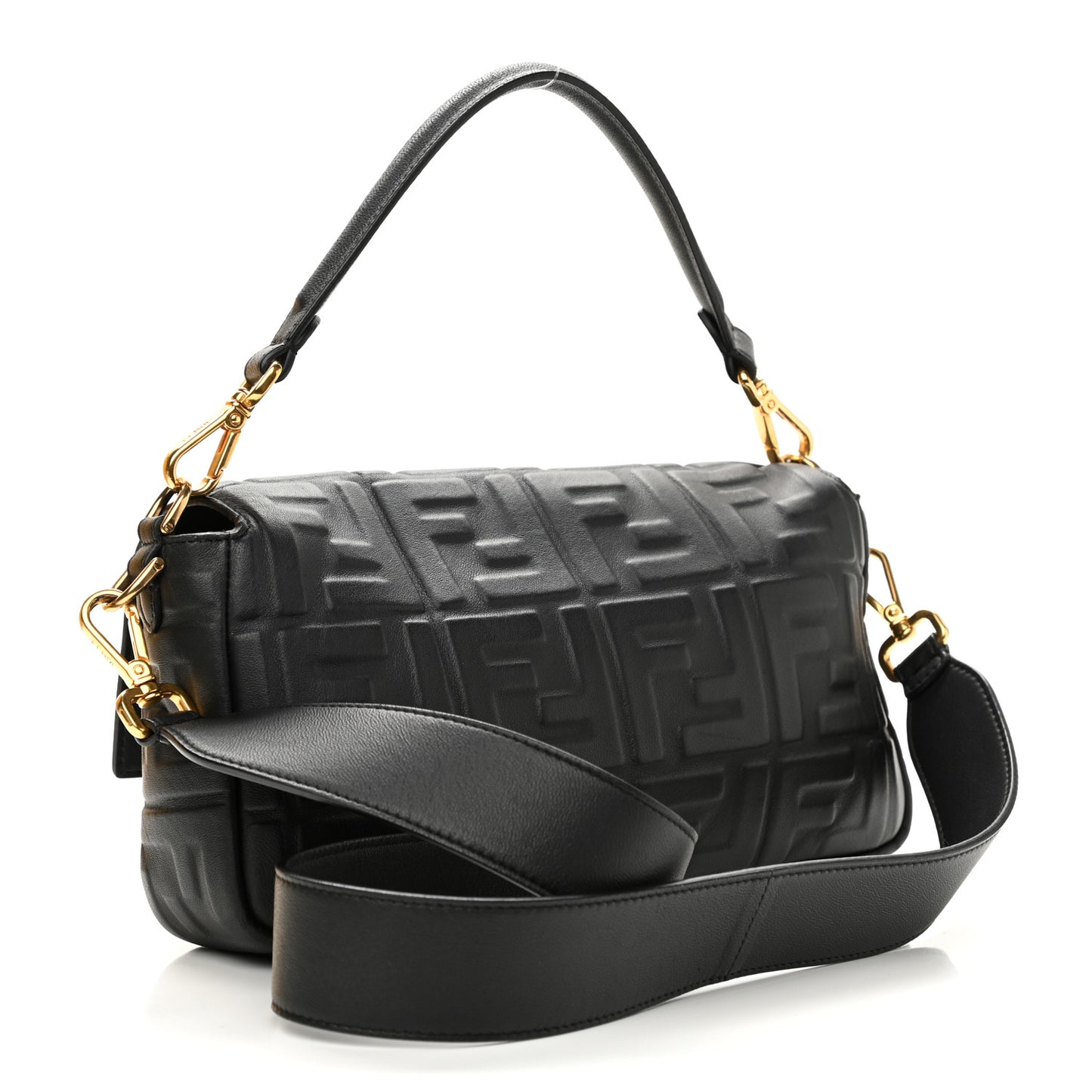 Nappa FF 1974 Embossed Baguette Black