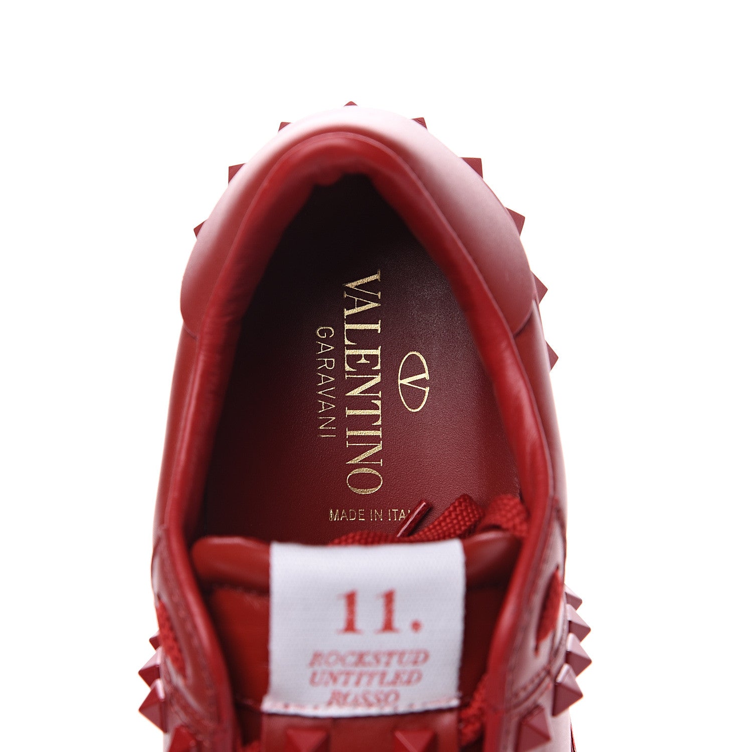 Valentino Garavani Calfskin Rockstud Untitled Open Sneakers 37.5 Red 5 of 8