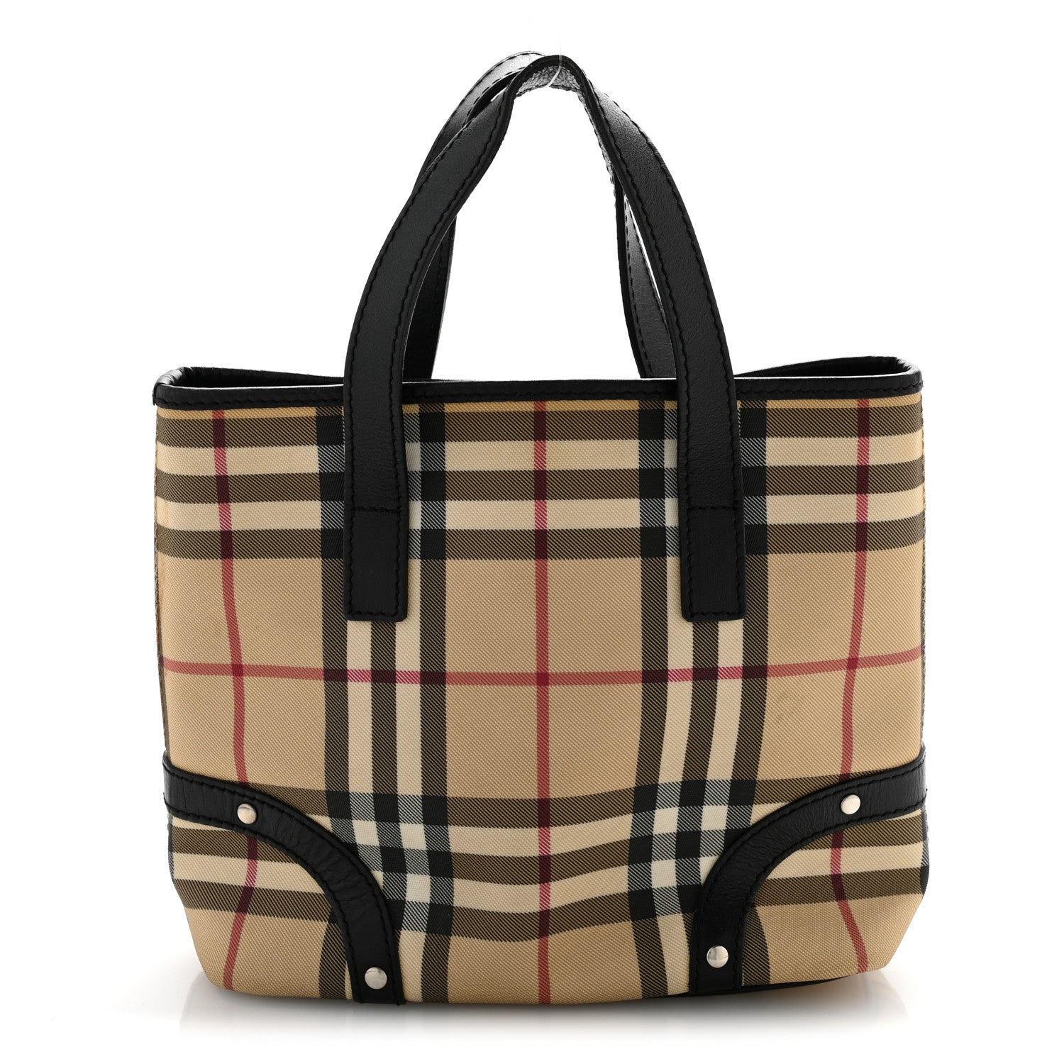 Burberry House Check Studded Small Tote Black 1 of 16