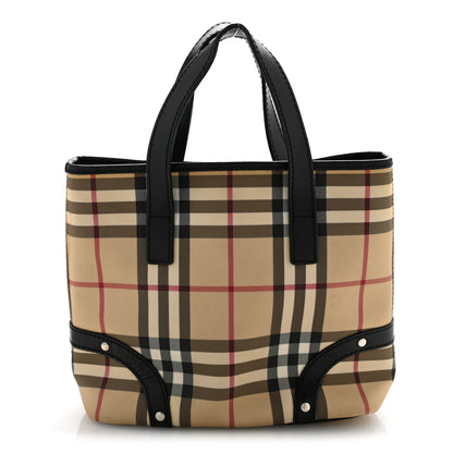 Burberry House Check Studded Small Tote Black 1 of 16