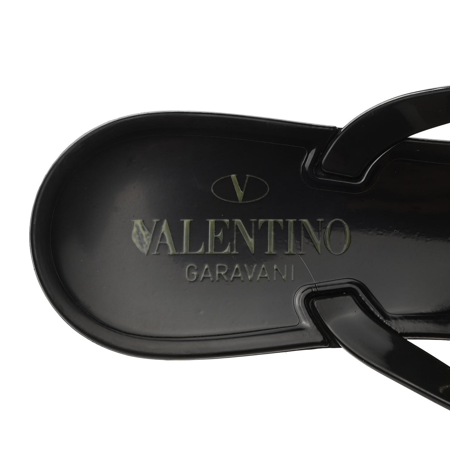 PVC Jelly Rockstud Bow Thong Sandals 39 Black