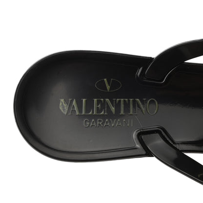 Valentino Garavani PVC Jelly Rockstud Bow Thong Sandals 39 Black 7 of 10