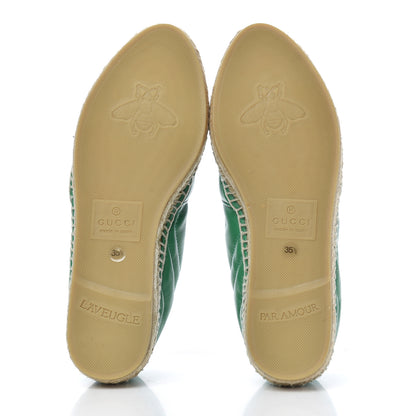Gucci Nappa Matelasse GG Marmont Espadrilles 35.5 New Shamarock 5 of 12