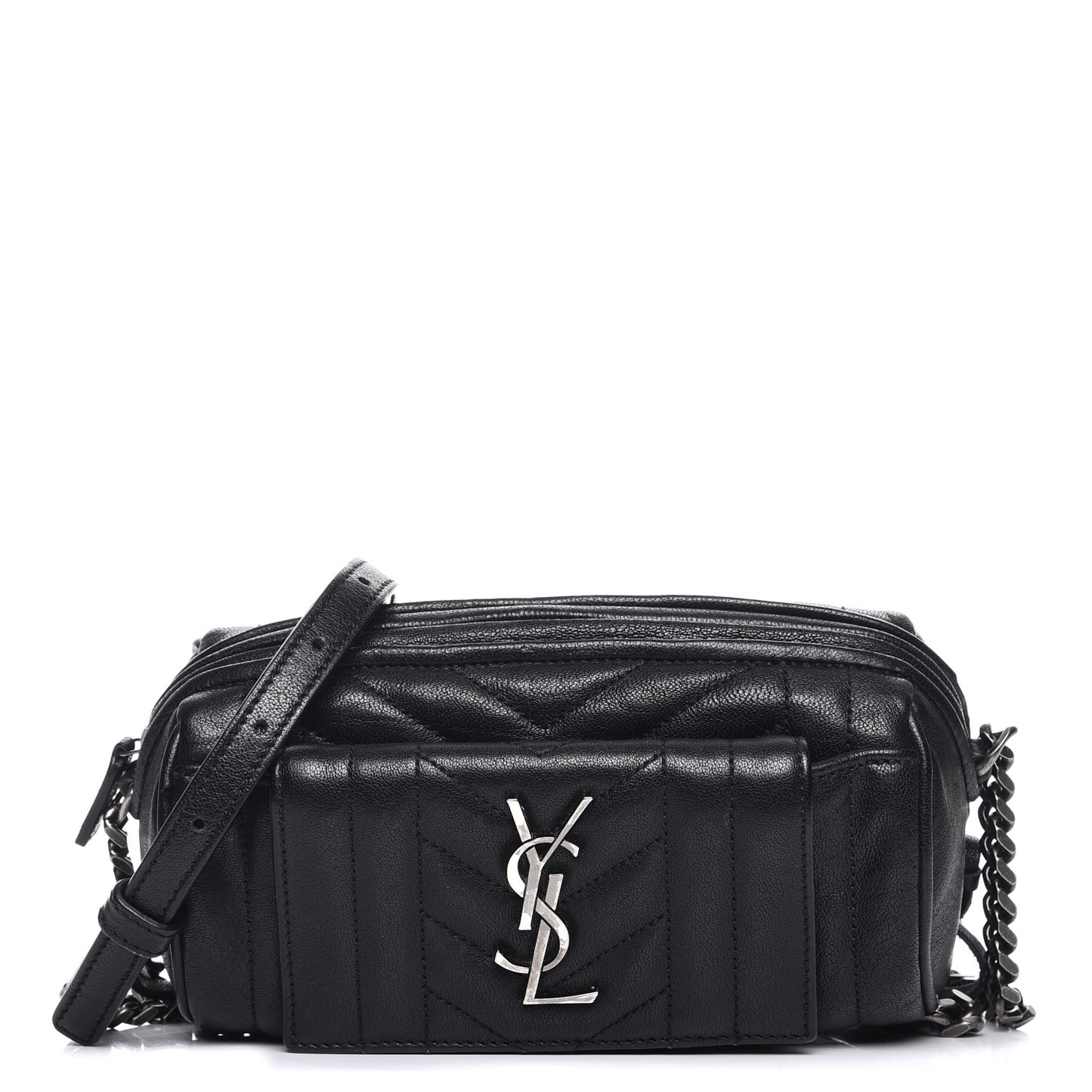 Lambskin Matelasse Monogram East West Rider Bag Black