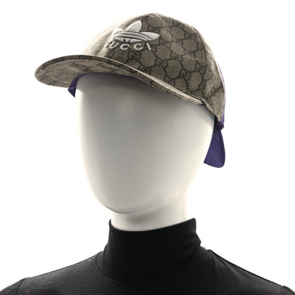 Gucci X ADIDAS GG Supreme Monogram Double Sided Baseball Hat XL Beige Ebony Dark Ameth 2 of 11