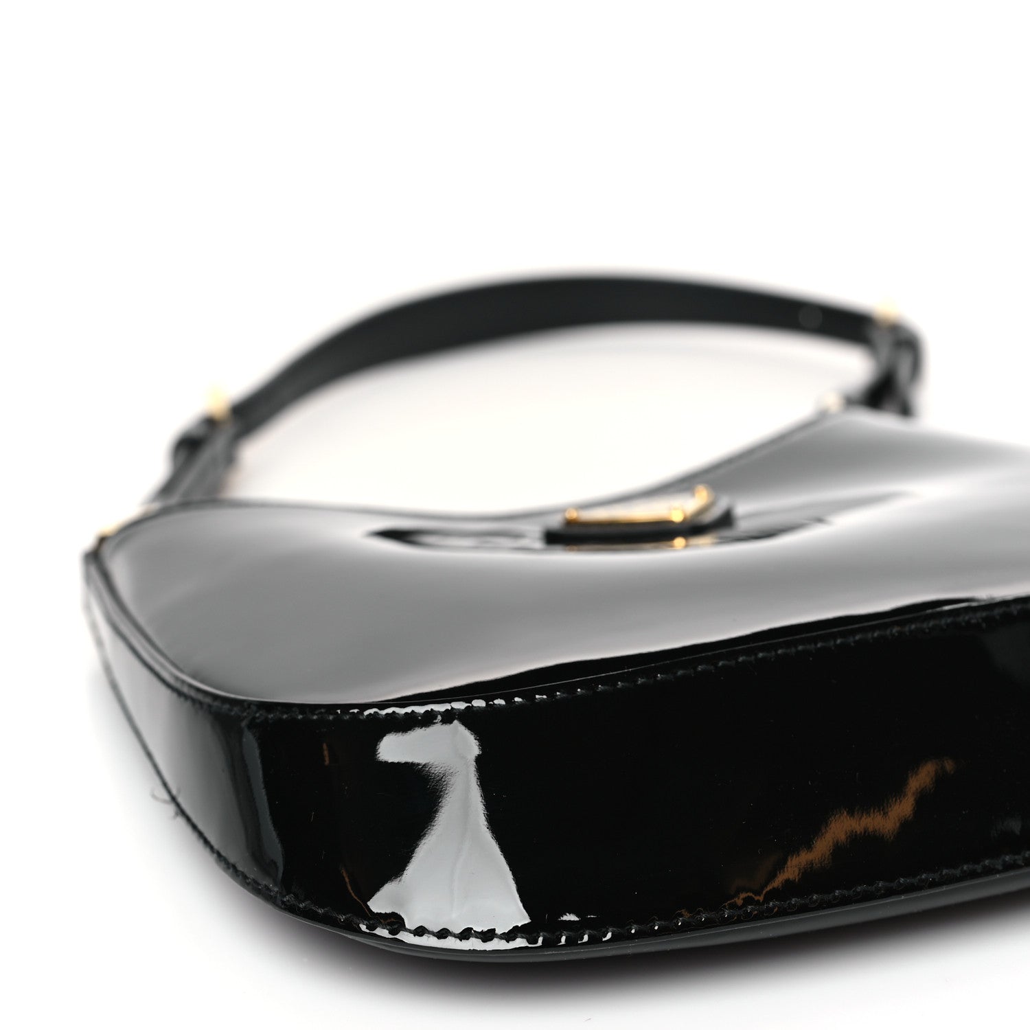 Prada Vernice Cleo Adjustable Strap Shoulder Bag Black 7 of 8