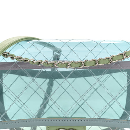 Chanel Lambskin PVC Quilted Medium Coco Splash Flap Blue Green 8 of 11