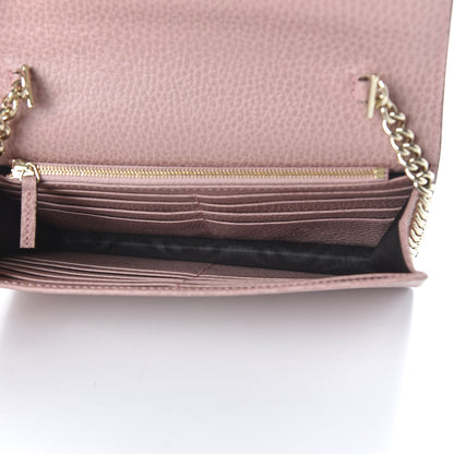 Gucci Dollar Calfskin Interlocking G Chain Wallet Soft Pink 5 of 9