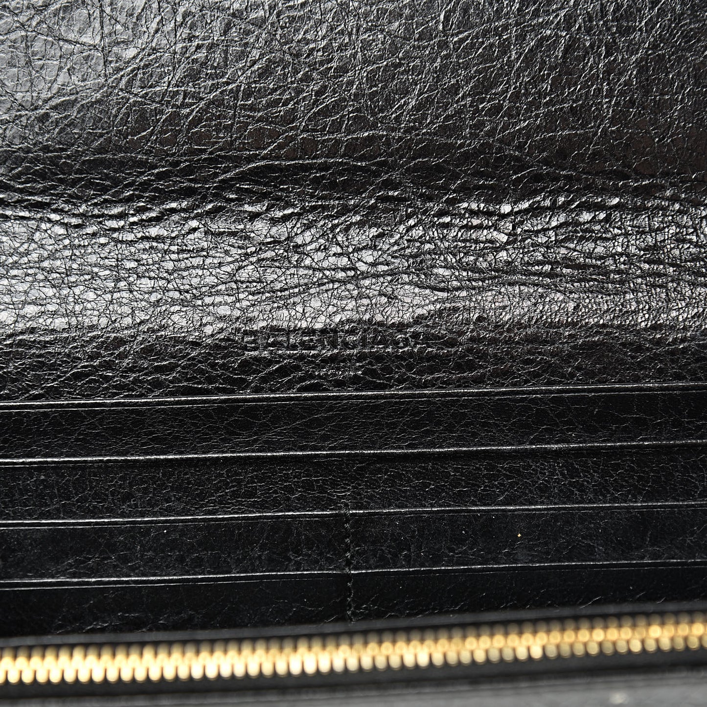 Agneau Giant 12 Gold Hardware Money Wallet Black