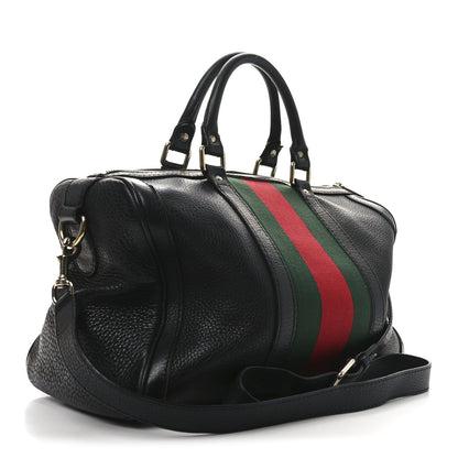 Gucci Calfskin Vintage Web Medium Boston Black 3 of 14