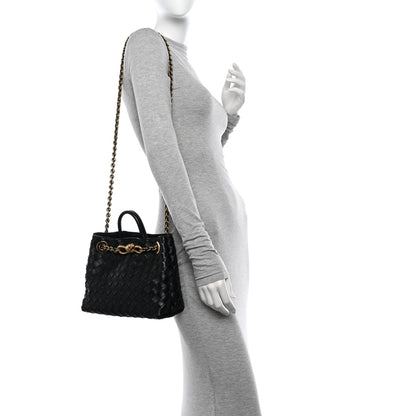 Bottega Veneta Nappa Intrecciato Small Andiamo With Chain Shoulder Bag Black 2 of 10