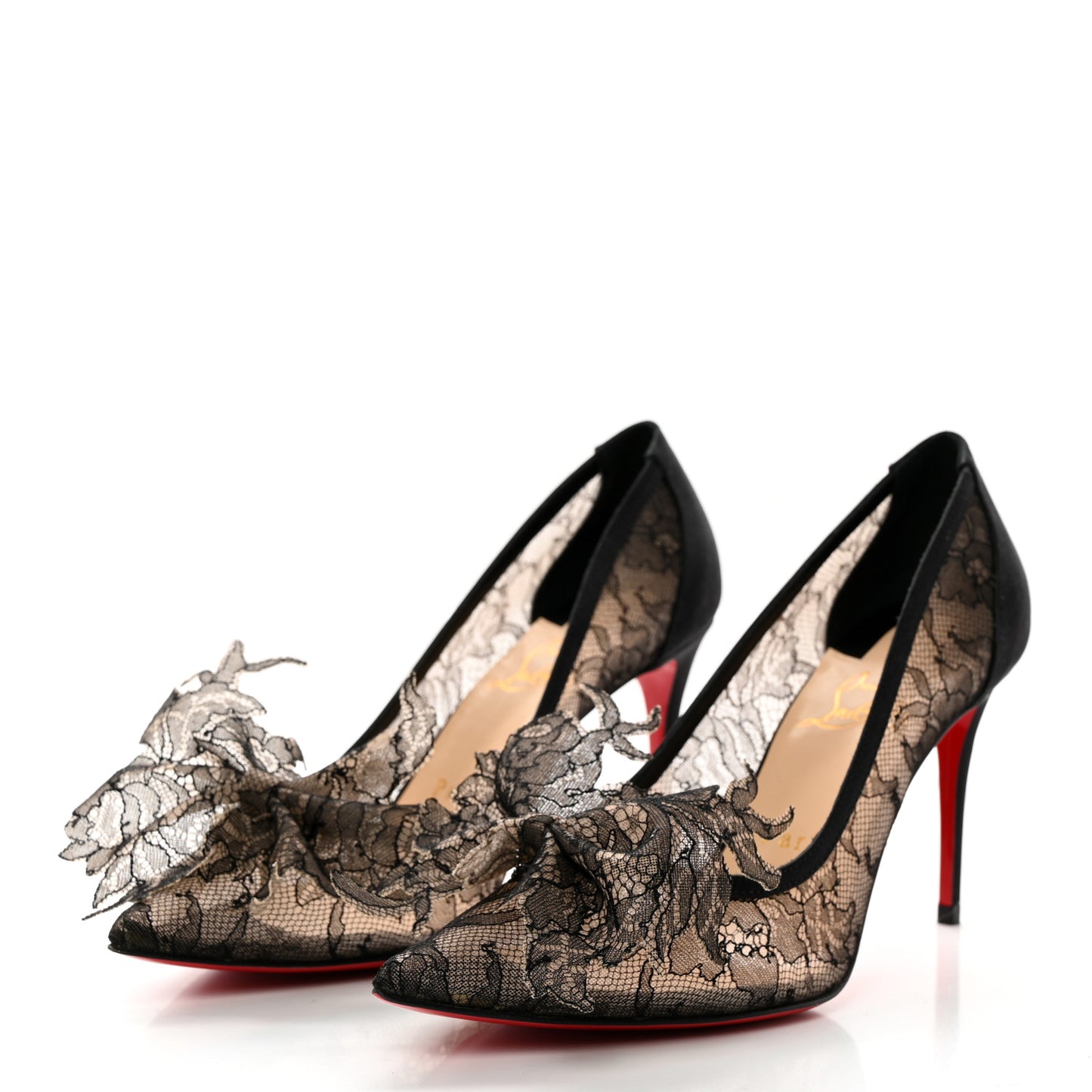 Satin Lace Delicatissima 85 Pumps 37.5 Black