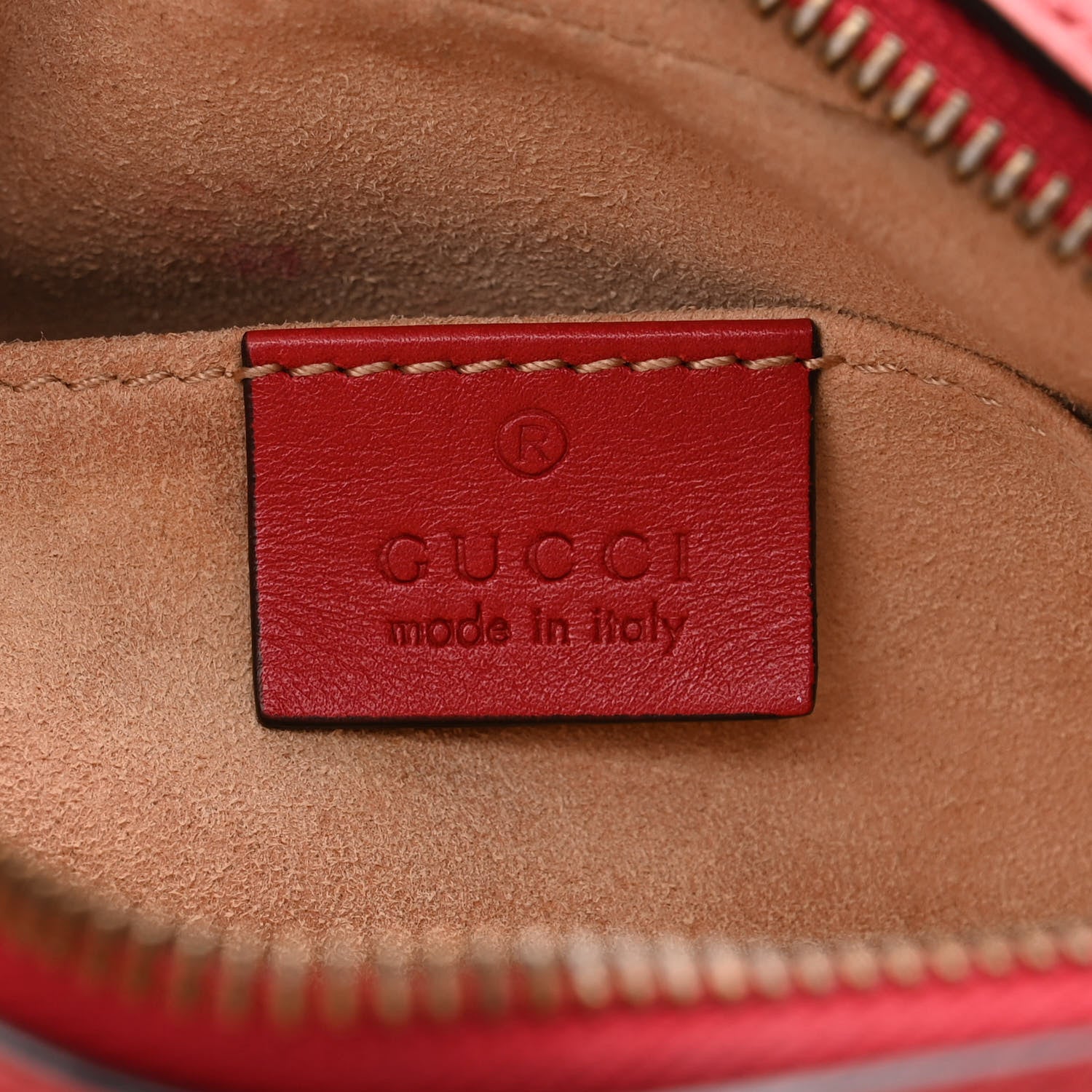 Gucci Calfskin Matelasse Mini GG Marmont Chain Shoulder Bag Hibiscus Red 6 of 12
