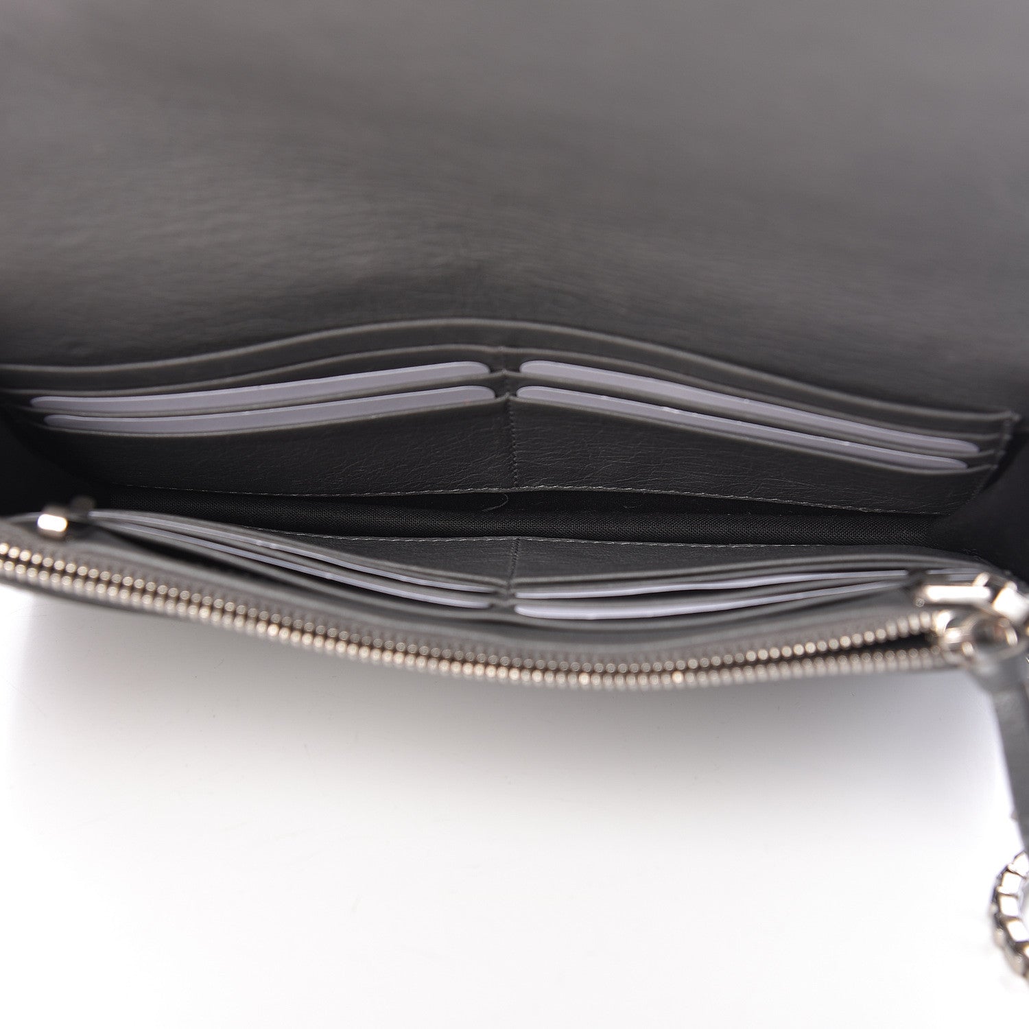 Balenciaga Agneau Silver Metallic Edge Hardware Wallet On Chain Grey 5 of 14