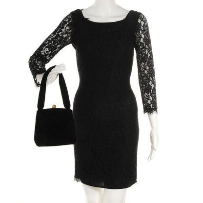 Chanel Velvet Kiss Lock Shoulder Bag Black 2 of 8