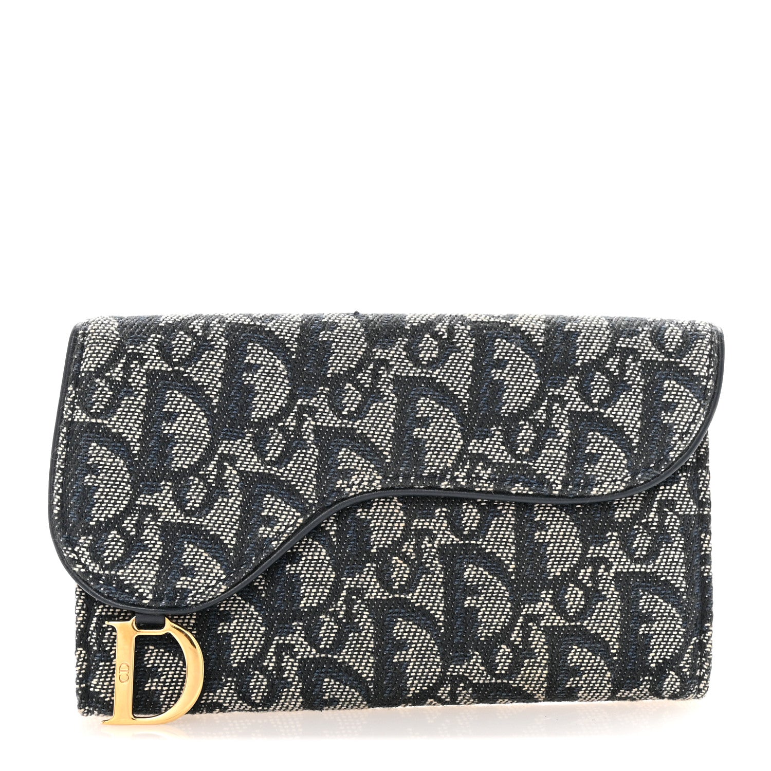 Christian Dior Monogram Saddle Large Zipped Wallet Blue 1 of 7