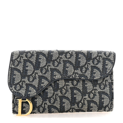 Christian Dior Monogram Saddle Large Zipped Wallet Blue 1 of 7