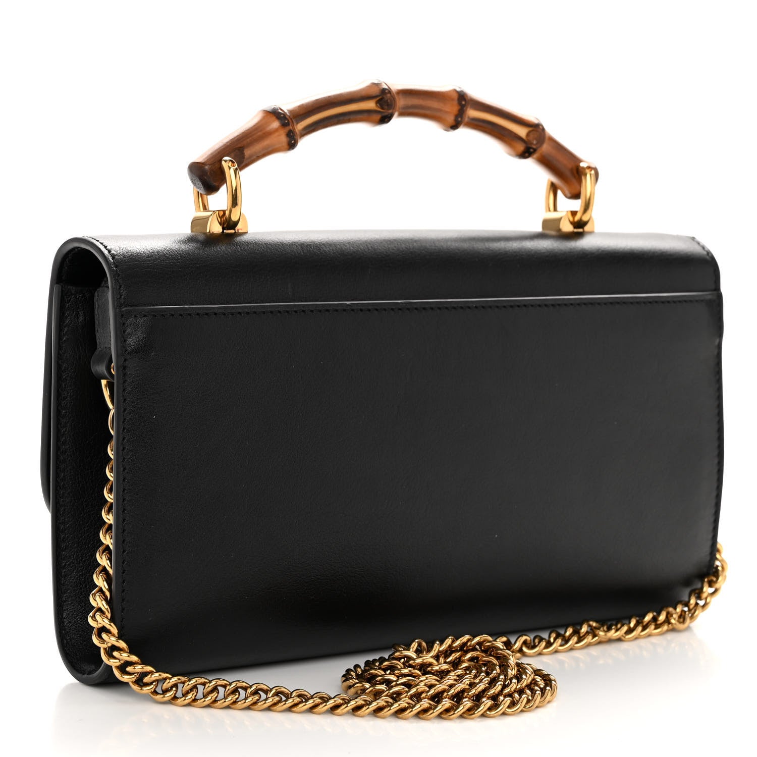 Gucci Wonka Grain Calfskin Mini Diana Bamboo Top Handle Shoulder Bag Black 3 of 9