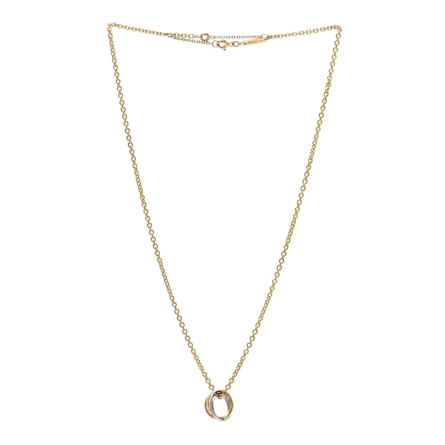 18K Pink Yellow White Gold Trinity Pendant Necklace