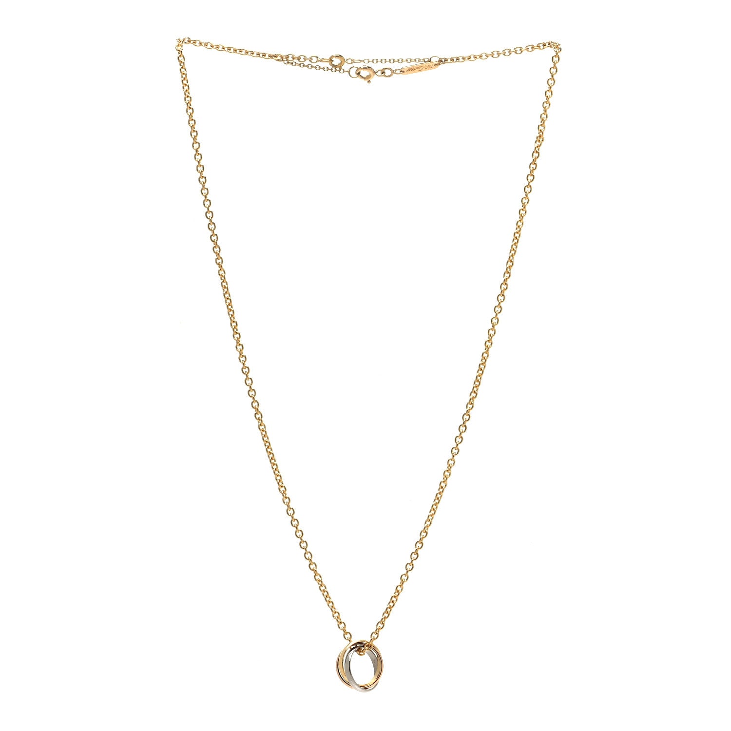 Cartier 18K Pink Yellow White Gold Trinity Pendant Necklace 2 of 5