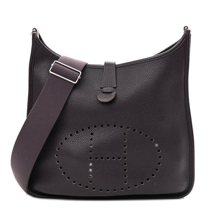 Hermes Taurillon Clemence Evelyne III GM Raisin 1 of 16