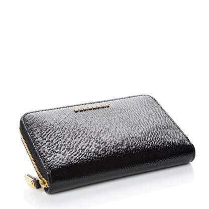 Burberry Patent Calfskin Zip Around Wallet Black 4 of 11