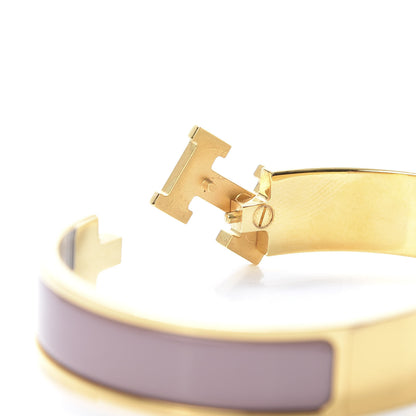 Hermes Enamel Narrow Clic Clac H Bracelet PM Bois De Rose 5 of 6