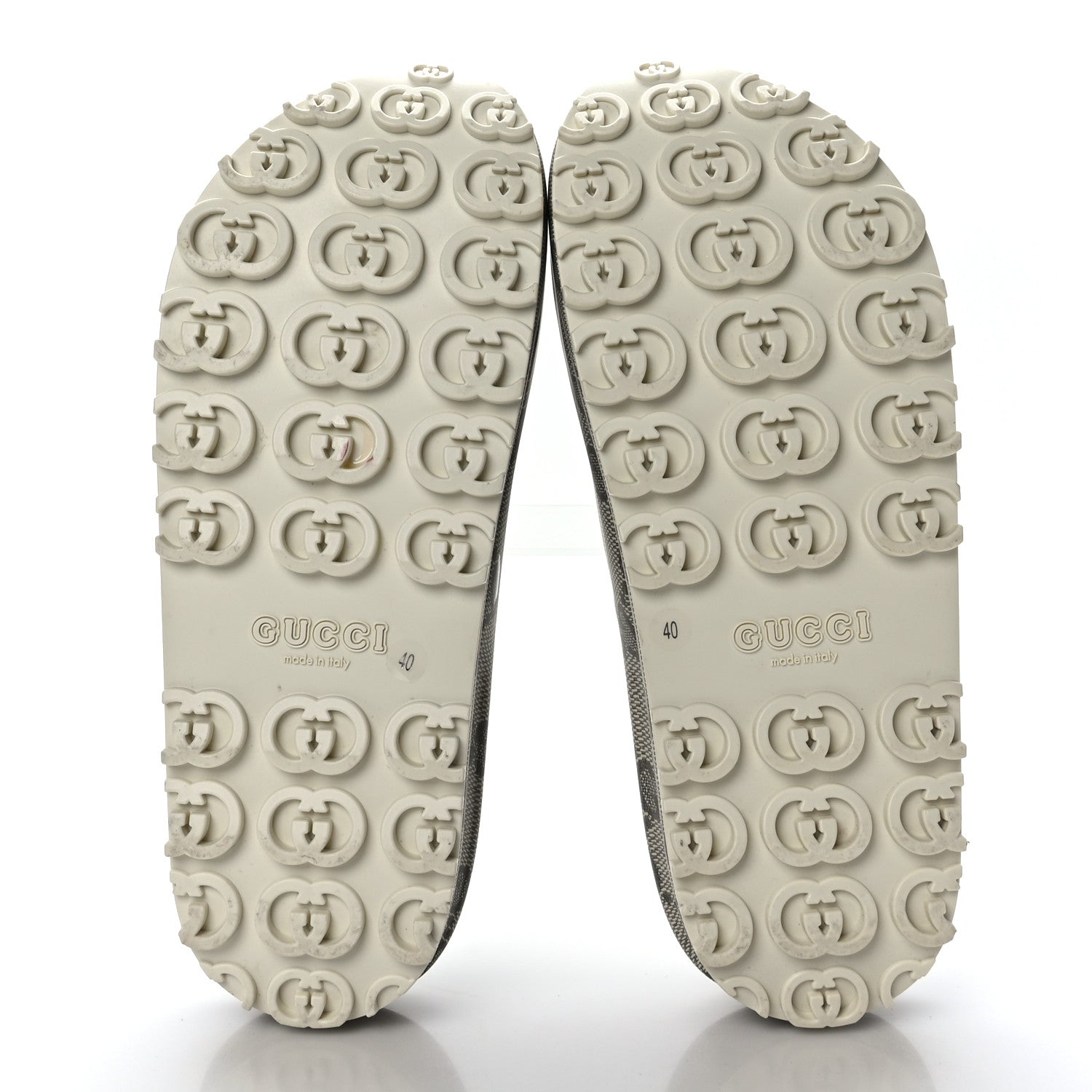 Gucci Cubic Rubber GG Monogram Womens Interlocking G Platform 42mm Slide Sandals 40 Beige Ebony 5 of 7