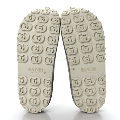 Gucci Cubic Rubber GG Monogram Womens Interlocking G Platform 42mm Slide Sandals 40 Beige Ebony 5 of 7