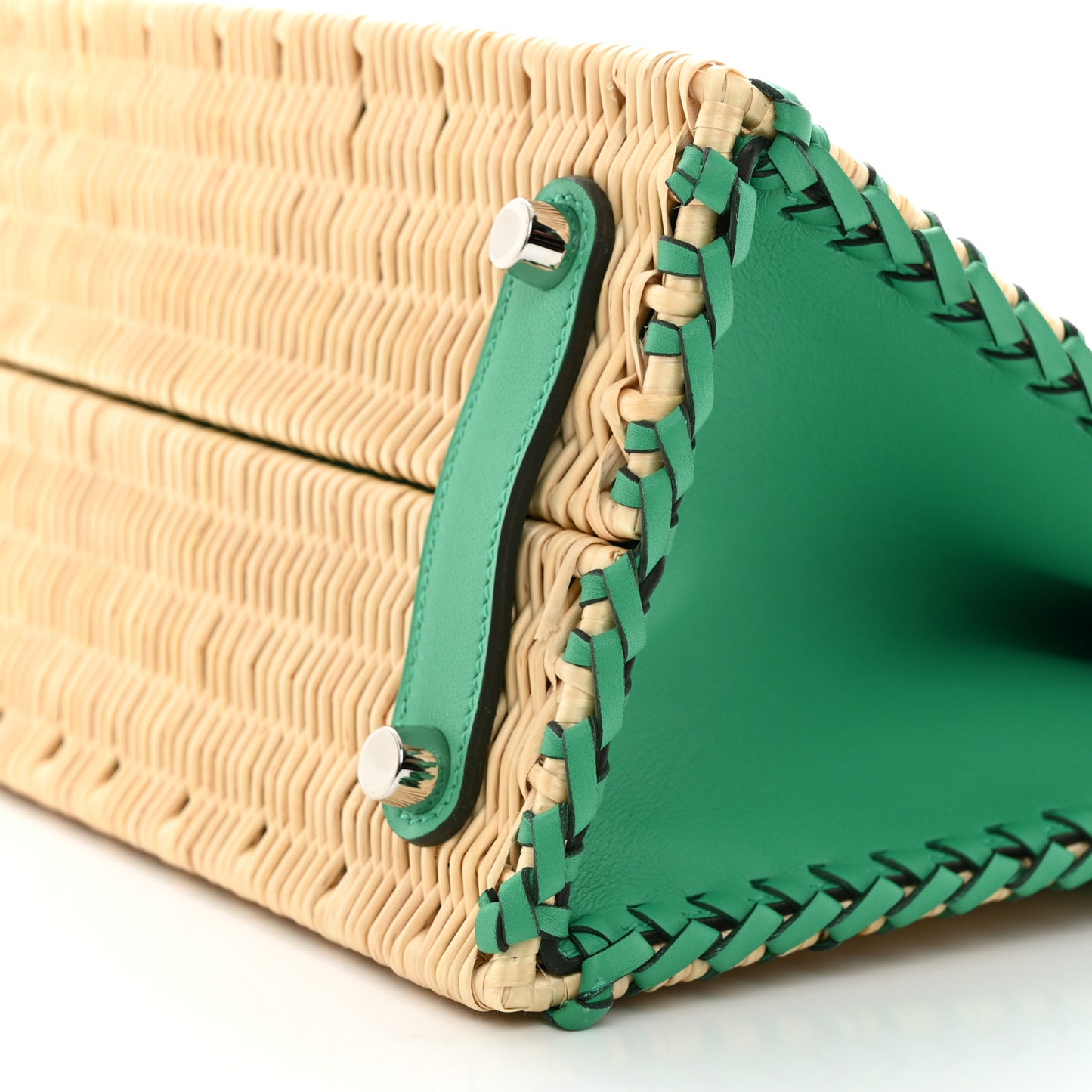 Wicker Swift Picnic Birkin 25 Naturel Menthe