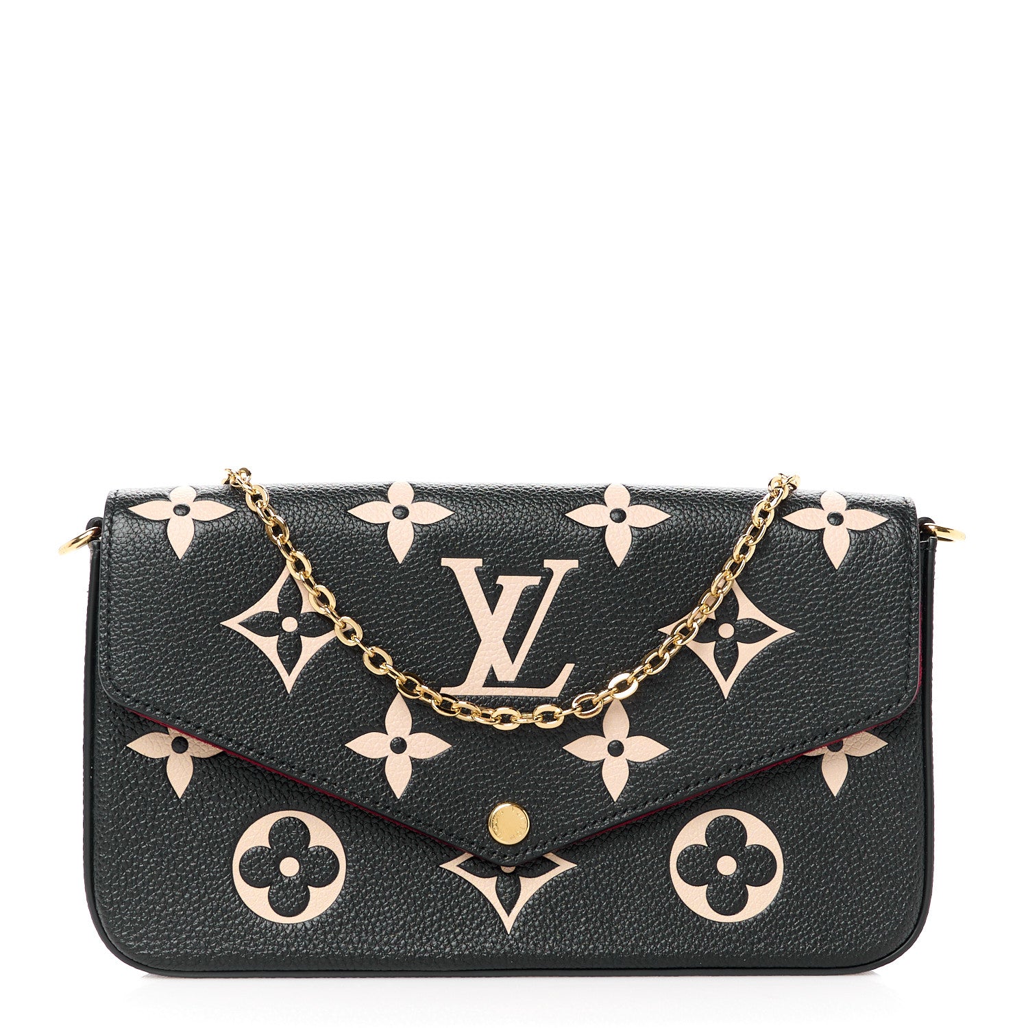 Louis Vuitton Empreinte Monogram Giant Felicie Pochette Black Beige 1 of 12
