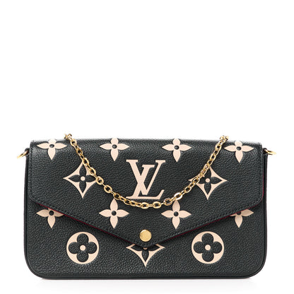 Louis Vuitton Empreinte Monogram Giant Felicie Pochette Black Beige 1 of 12