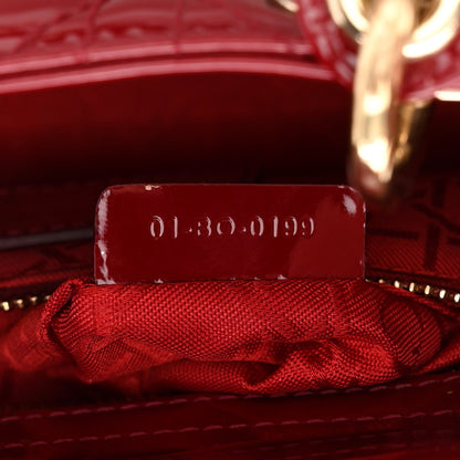 Christian Dior Patent Cannage Mini Lady Dior Red 7 of 10