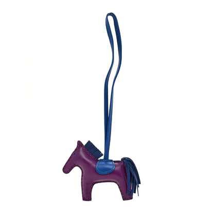 Hermes Milo Lambskin Grigri Rodeo Horse Bag Charm PM Violet Bleu Saphir Bleu France 1 of 4