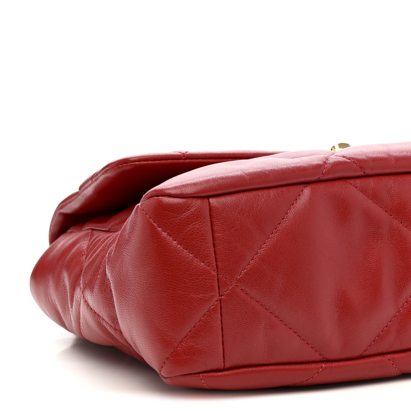 Goatskin Quilted Large Chanel 19 Flap Red
