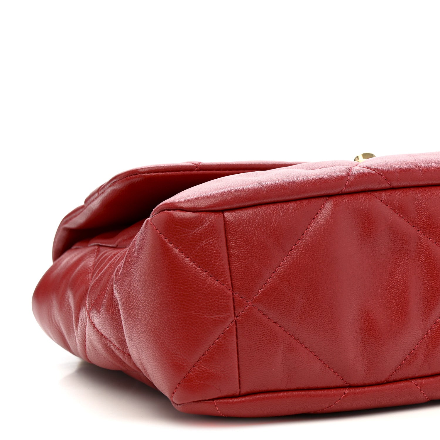Chanel Goatskin Quilted Large Chanel 19 Flap Red 9 of 11