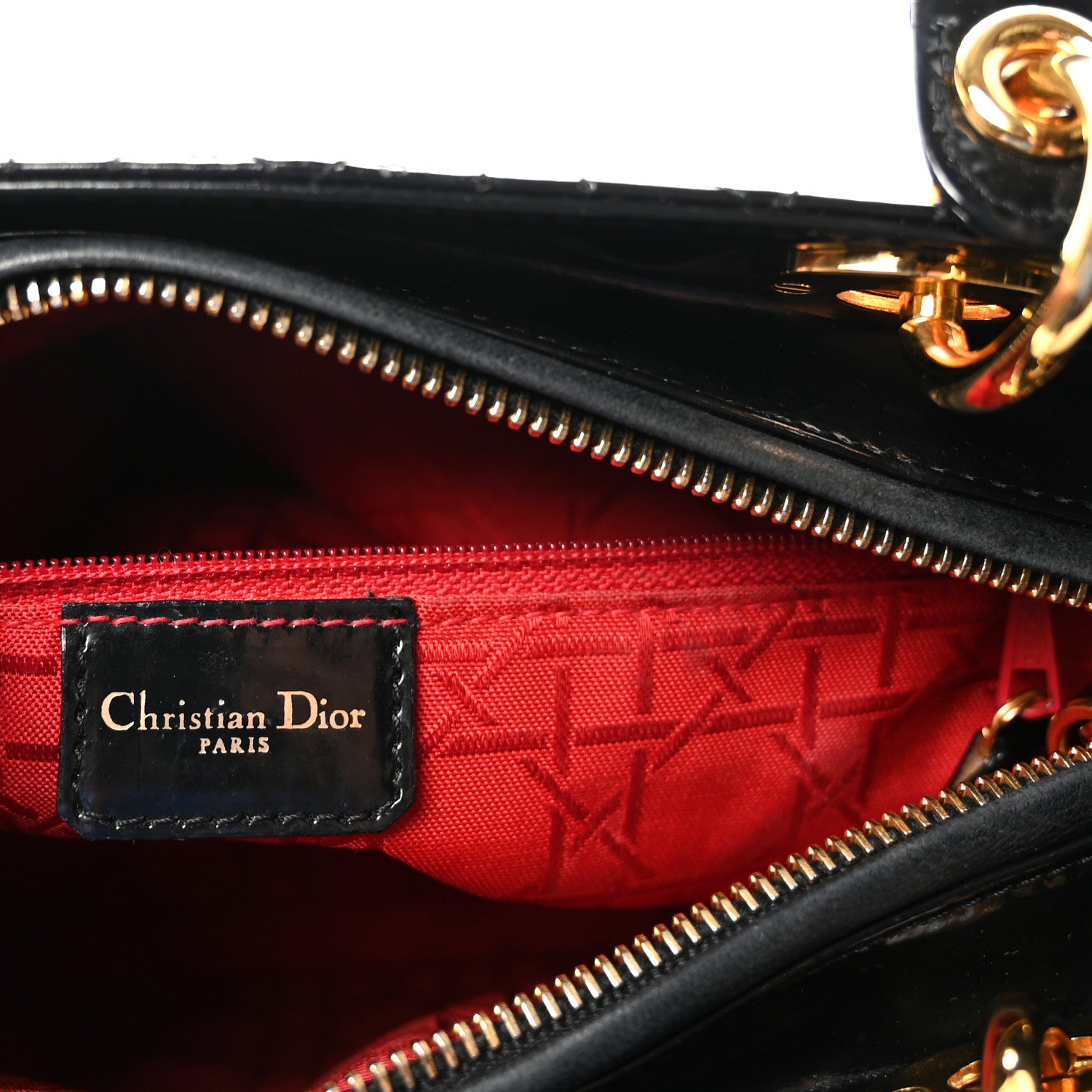 Christian Dior Patent Cannage Medium Lady Dior Black 6 of 10