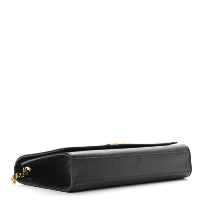 Saint Laurent Grain De Poudre Medium Classic Monogram Kate Satchel Black 3 of 9