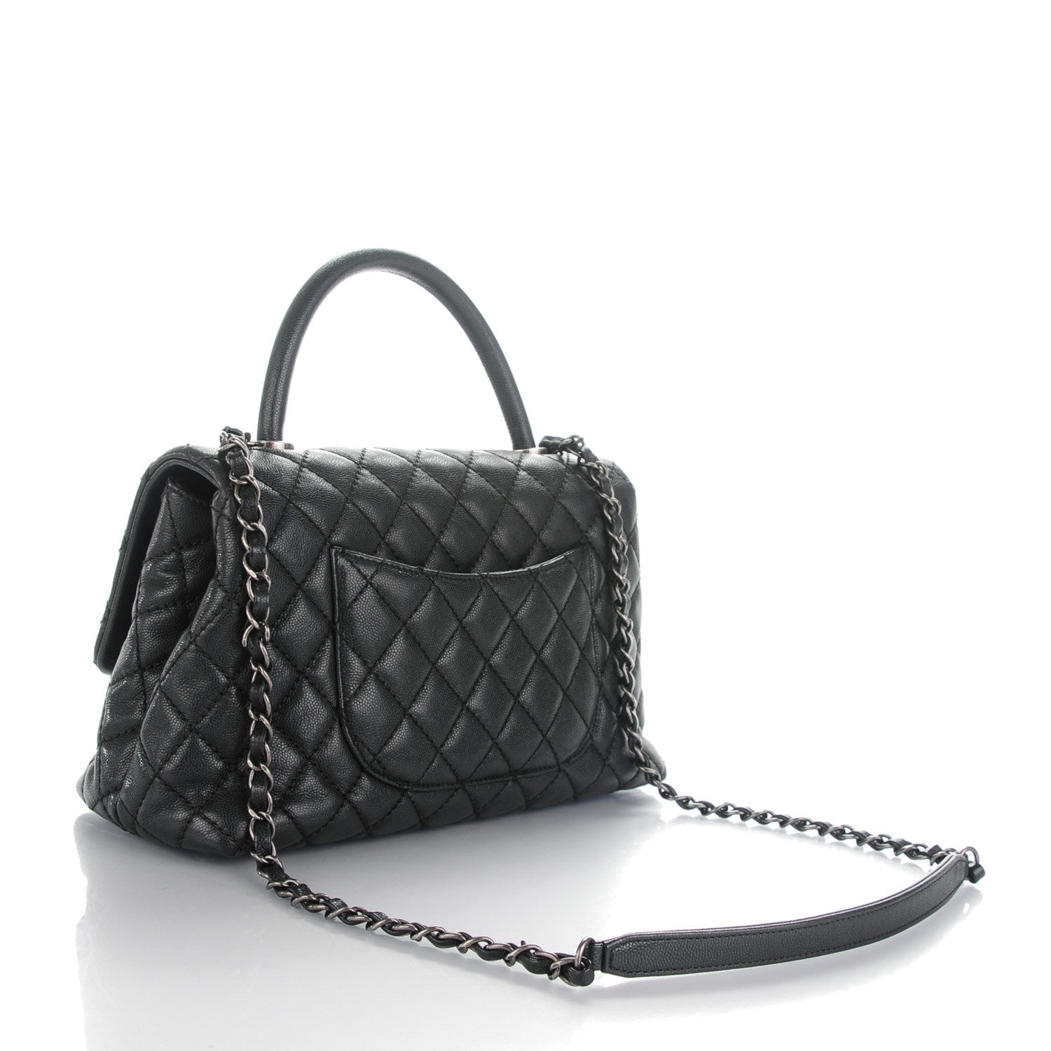 Chanel Caviar Quilted Small Coco Handle Flap Black 3 of 8