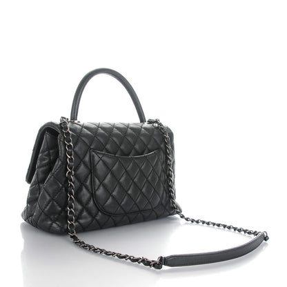 Chanel Caviar Quilted Small Coco Handle Flap Black 3 of 8