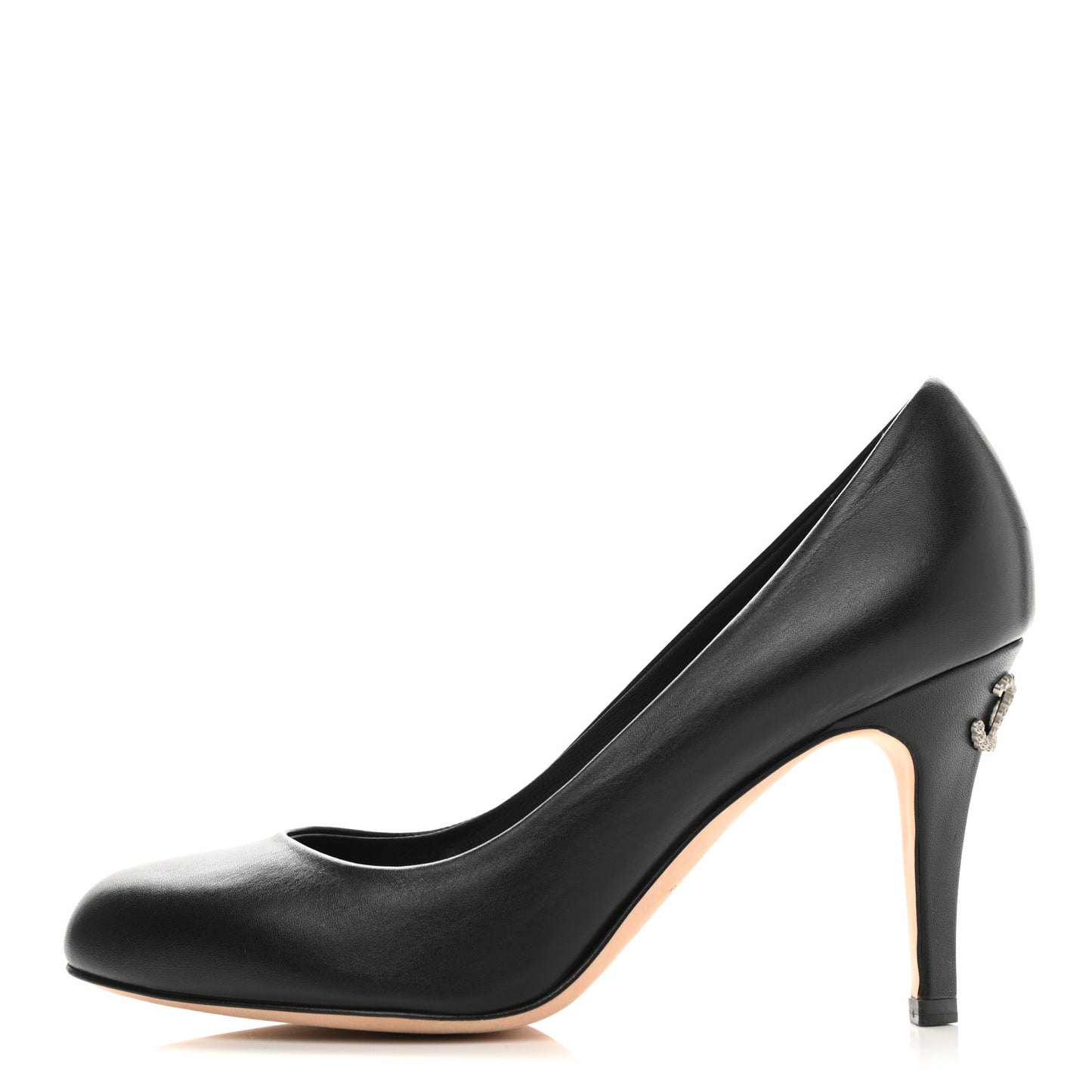 Lambskin Crystal CC Pumps 37 Black