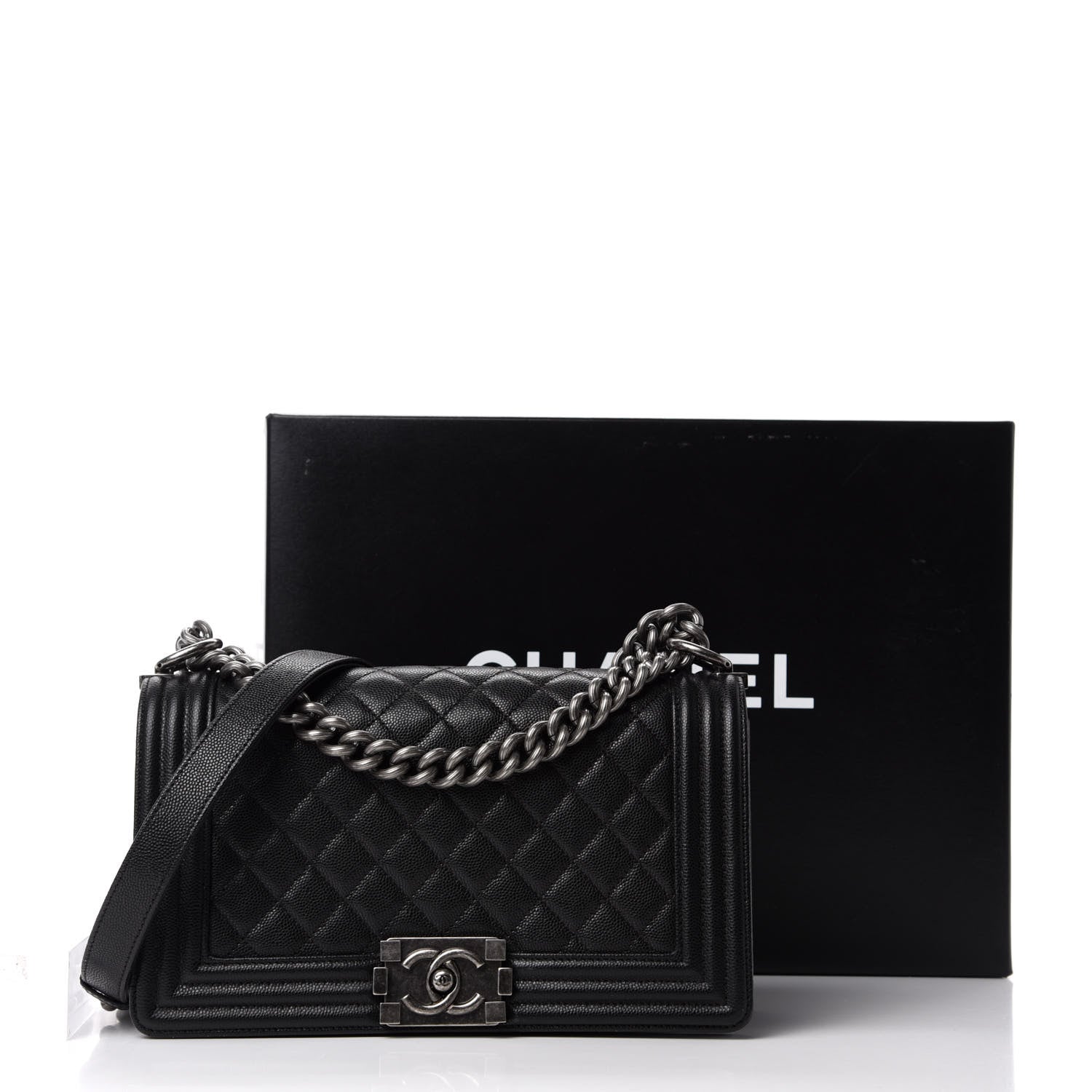 Chanel Caviar Quilted Medium Boy Flap Black 11 of 11