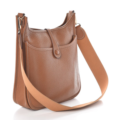 Hermes Taurillon Clemence Evelyne II PM Gold 3 of 11
