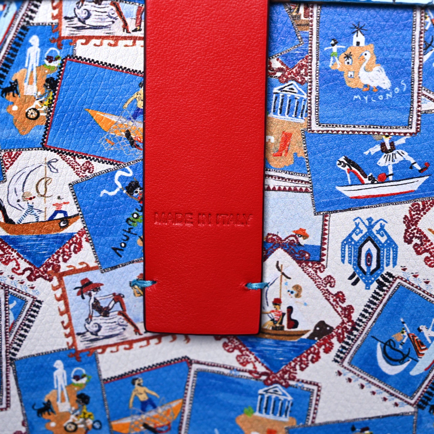 Patent Calfskin Small Greekaba Cabata Tote Blue