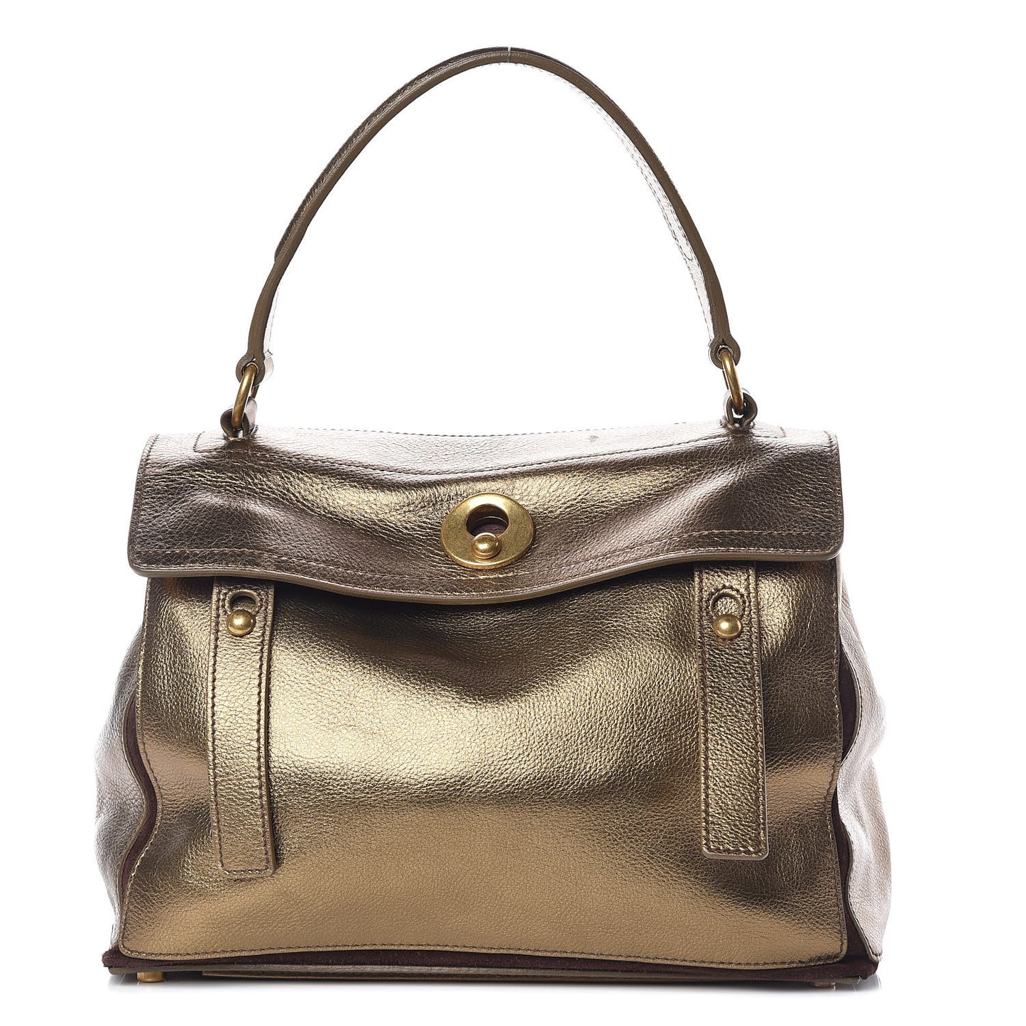 Calfskin Suede Medium Muse Two Bronze