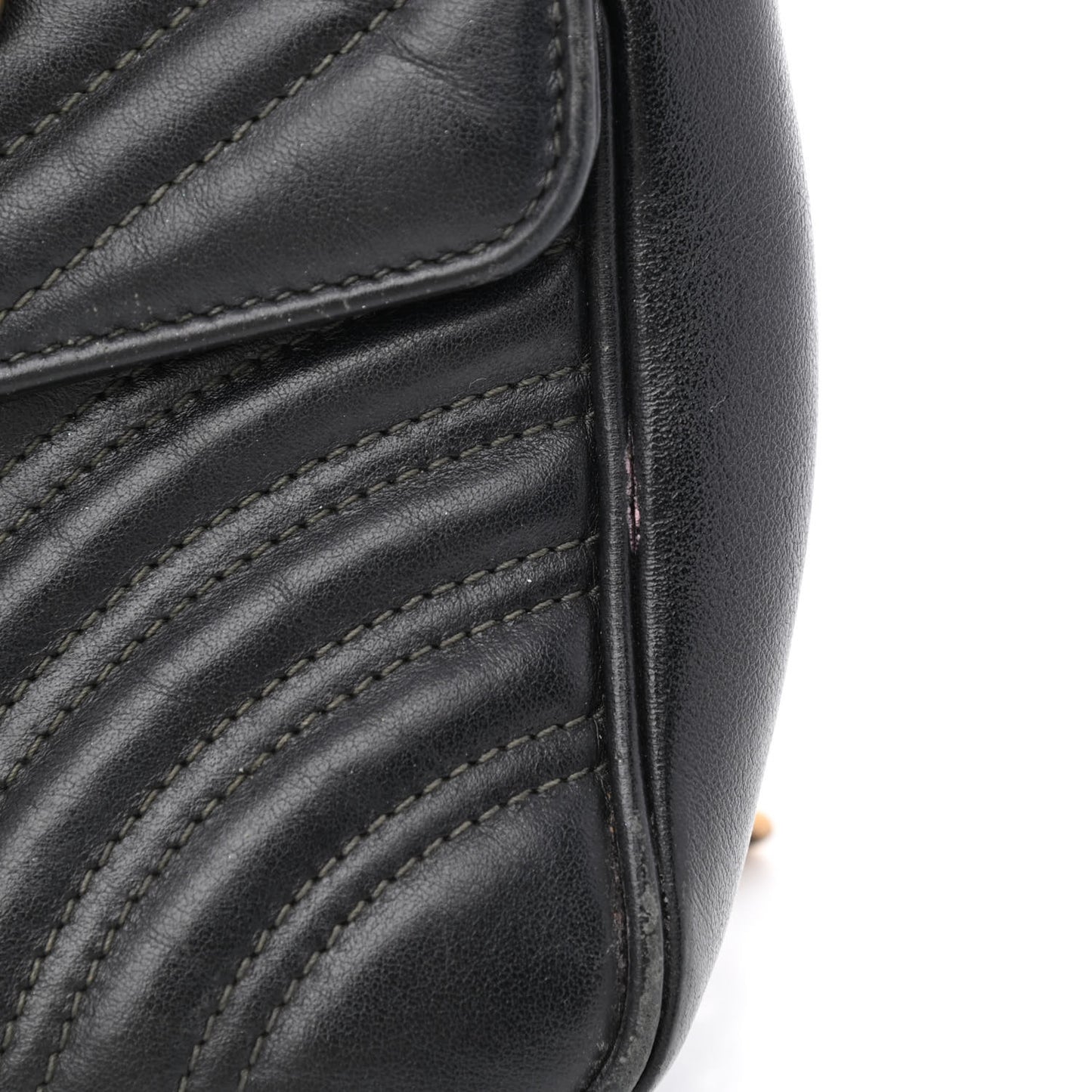 Calfskin Matelasse Small GG Marmont Shoulder Bag Black