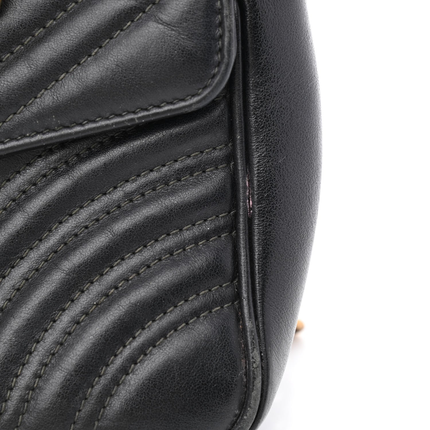 Gucci Calfskin Matelasse Small GG Marmont Shoulder Bag Black 13 of 18