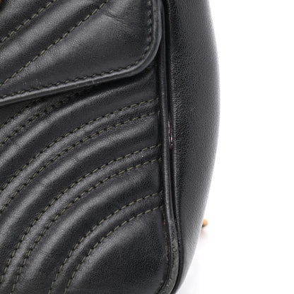 Gucci Calfskin Matelasse Small GG Marmont Shoulder Bag Black 13 of 18