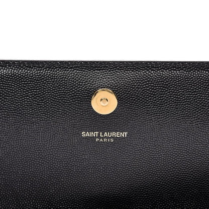 Saint Laurent Grain De Poudre Monogram Cassandre Clutch Black 6 of 8