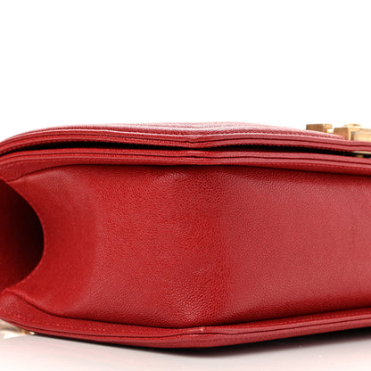 Chanel Caviar Quilted Medium Boy Flap Red 9 of 10